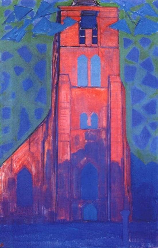 Piet Mondrian: Templomtorony Domburgban, 1911 / Hága, Kunstmuseum Den Haag