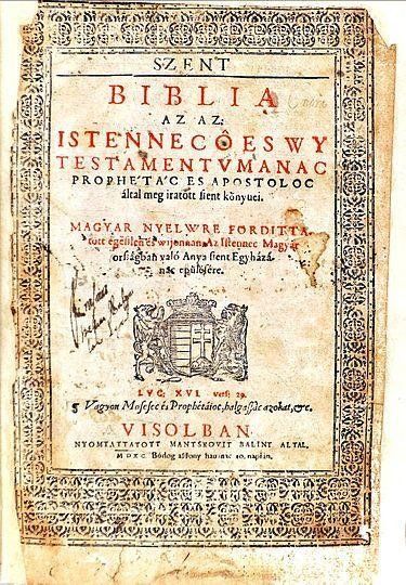 Magyar nyelvű Biblia címlapja